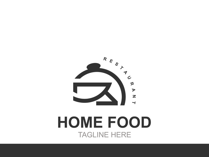 Home Food Creative idea of logo. Home Cooking, home food logotype template