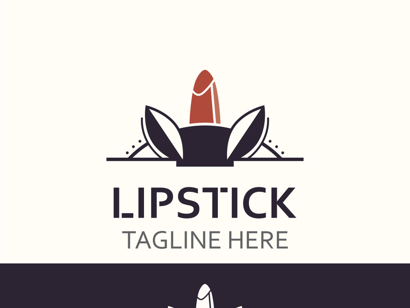 Lipstick logo design for makeup fashion shop and beauty vector cosmetic design template