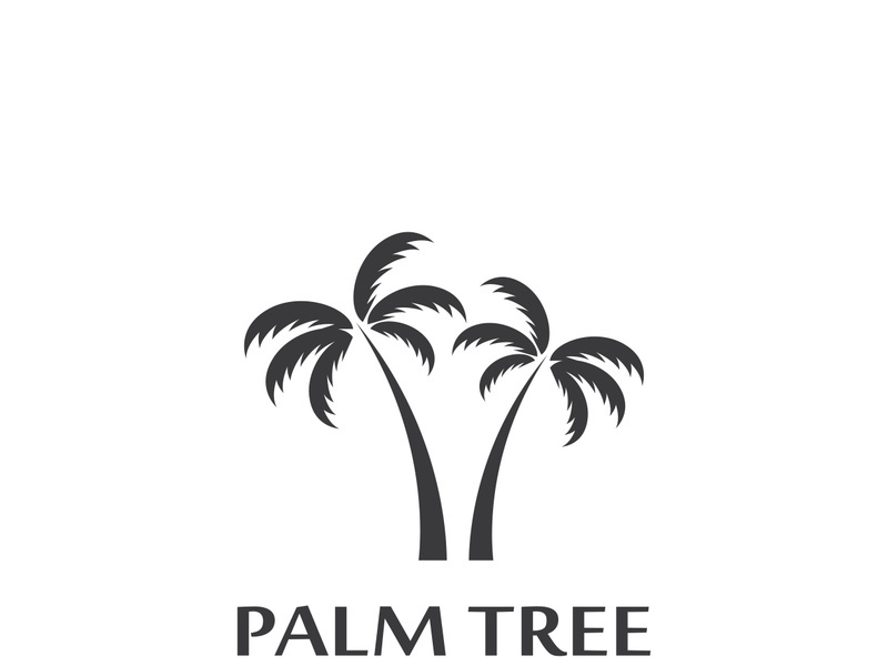 Summer palm tree logo design.