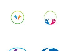 Community of people logo design with creative idea.