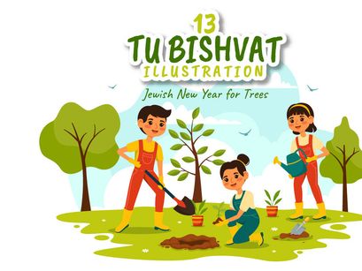 13 Happy Tu Bishvat Illustration