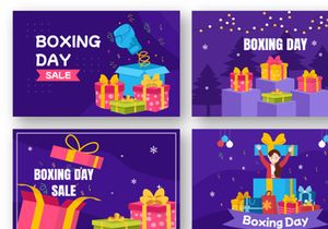 12 Boxing Day Sale Vector Illustration
