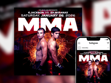 Free Stunning Spark MMA Fight Instagram Post Template preview picture