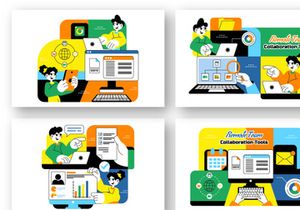 10 Remote Team Collaboration Illustration
