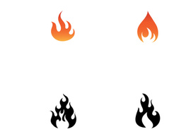 Fire or flame logo, fireball logo, and embers. Using a vector design concept. preview picture