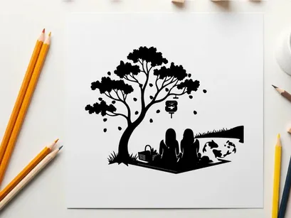 Couple picnic under a tree with lantern