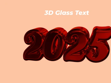 2025 3D-styled red glossy glass text-effect preview picture