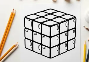 3D white dice cube rolling vector illustration