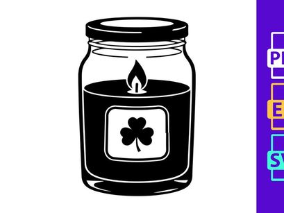 Saint Patrick's Day Candle with Shamrock