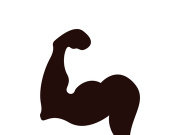 Arm muscle silhouette logo biceps icon vector illustration