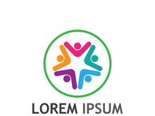 Community of people logo design with creative idea.