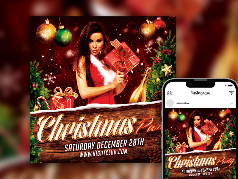 Free Festive Luxurious Christmas Party Instagram Post Template
