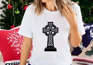 Celtic cross monument black marble engraved ornate design