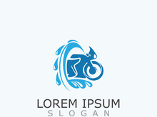 Motorcycle wash logo design elegant and sporty concept cleaning vector