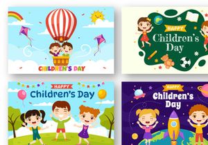 17 Happy Children Day Vector Illustration