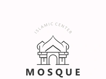 Mosque Logo design, simple islamic architecture, emblem symbol islamic center vector template preview picture