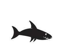 Shark illustration logo template vector