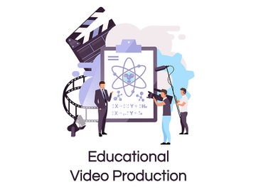 Educational video production flat concept icon preview picture