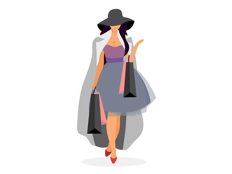 Elegant shopper flat vector illustration
