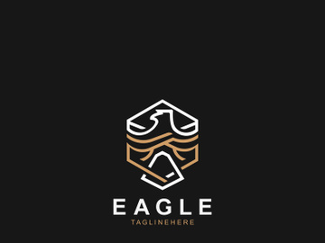 Eagle Bird Logo, Falcon Flying Soaring Geometric Logotype concept symbol design preview picture