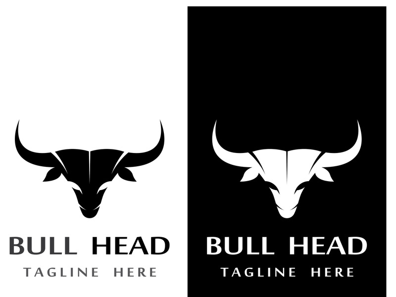 Bull head horns logo design.