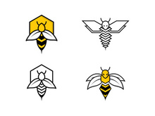 Bee animal logo design template