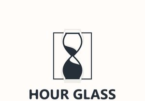Hourglass logo ancient vintage style object design template flat vector