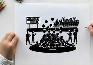 Silhouette of people celebrating on a football field