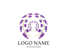 Fresh lavender flower logo vector flat design