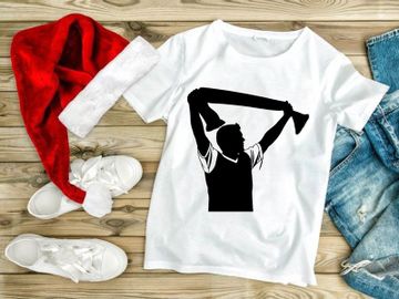 A man holding an axe over his head in a powerful stance preview picture