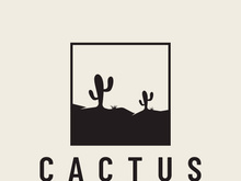 cactus plant logo template.