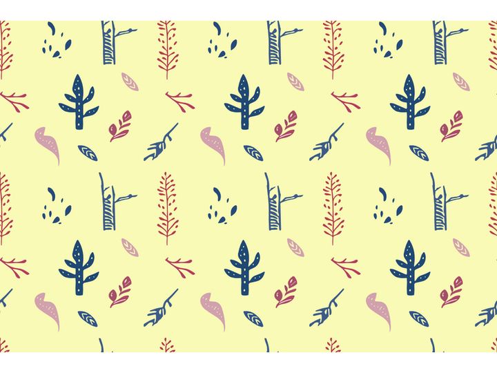 Botanical Bliss Scandinavian Plant Doodle Pattern