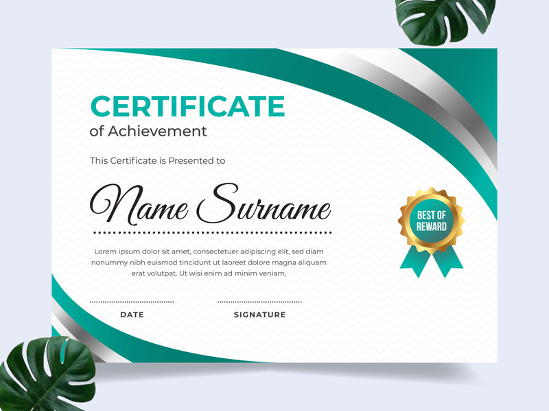 Modern certificate design template