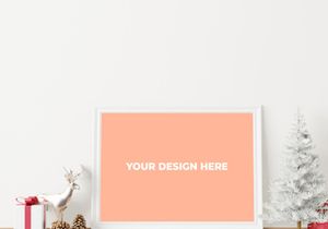 Christmas concept in a frame mockup