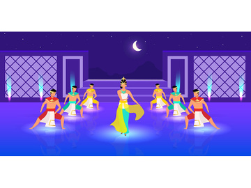 Indonesian dances flat vector illustration preview picture
