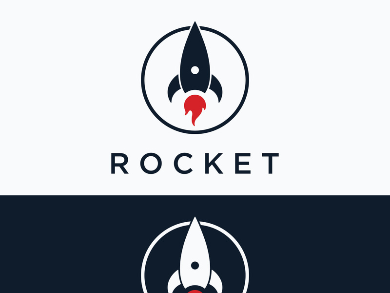 Creative and modern rocket logo,starship launch template.