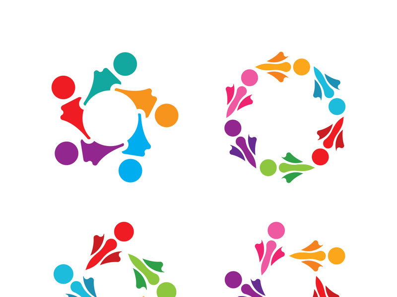 Community, network and social icon design template