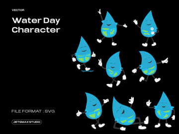 Water Day Character SVG Illustration preview picture