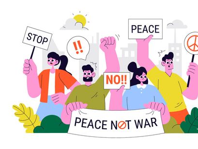 10 Anti War Resistance Demonstration Illustration