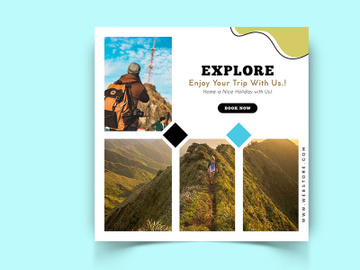 Travel Explorers Social Media Post Template preview picture