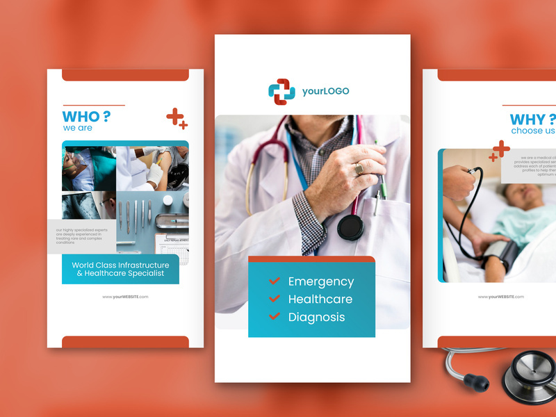 Medical Social Media Red color theme Story Template