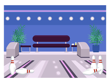 Bowling center flat color vector illustration preview picture