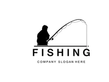 Fishing Logo Design, Fish Hunting Vector Illustration