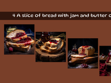 A slice of bread with jam and butter on it preview picture