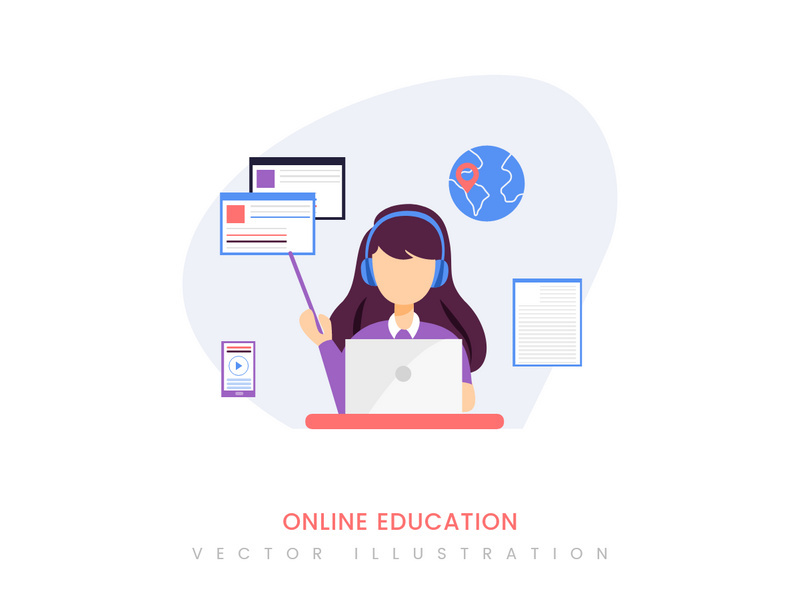Online education vector illustration