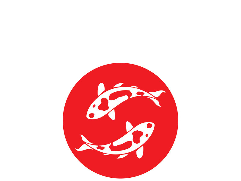 Koi fish logo template. Creative vector symbol