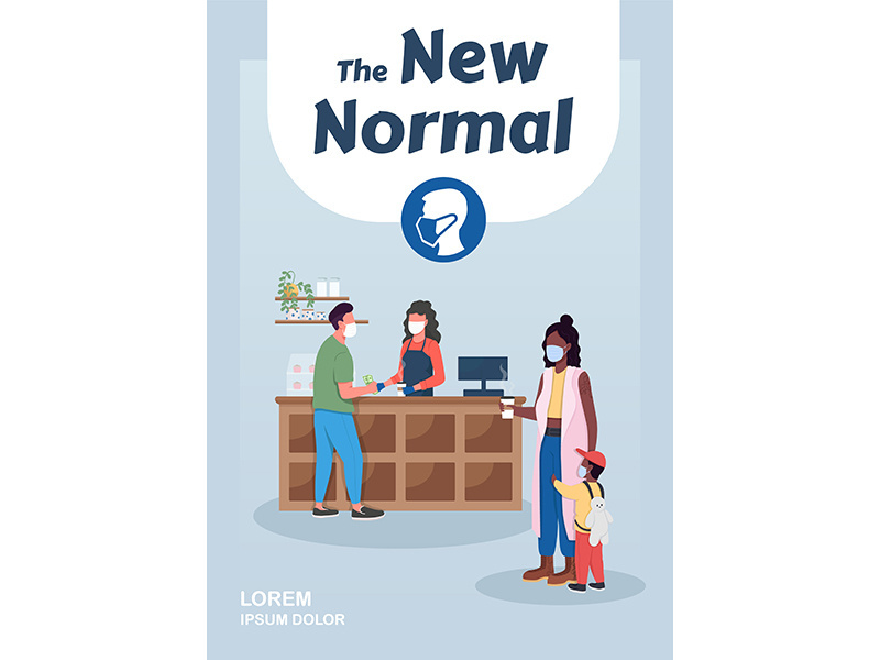 New normal poster flat vector template