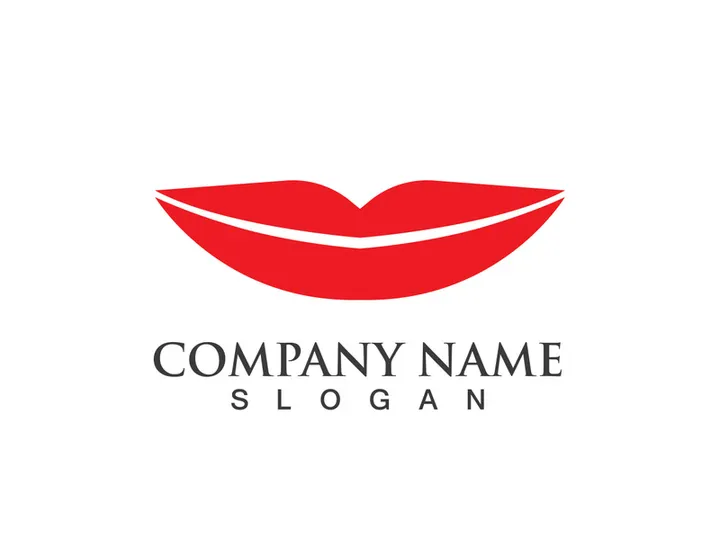 Lips woman logo and symbol vector