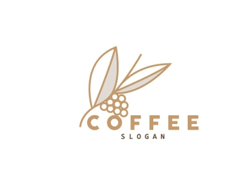 vintage retro design logo coffee bean drink simple concept illustration template preview picture