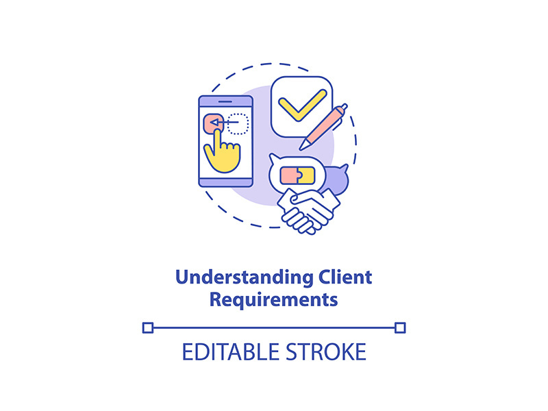 Understanding client requirements concept icon